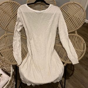 Nude lace sweater dress